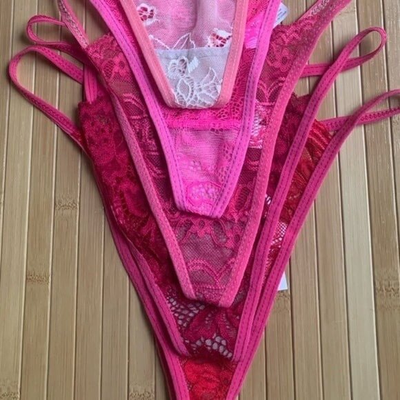 NEW Women’s 5 Pair Lace G-String Thong Set S/M - Picture 2 of 3